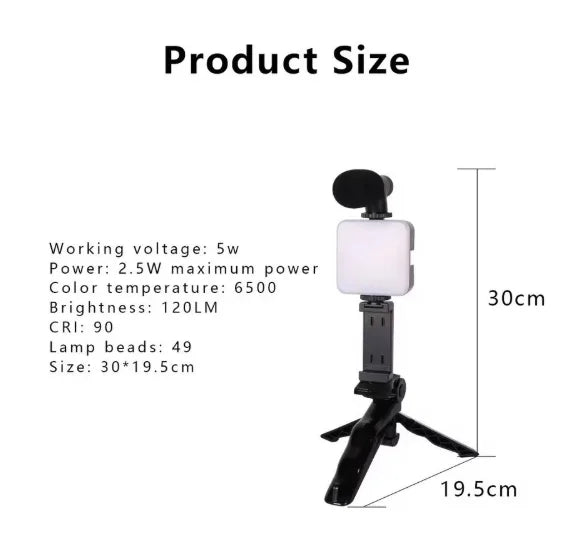 Tripod Hand Stabilizer Kit 5 in 1 gimbal Microphone Video Recording Cell Phone-Neverdie Store