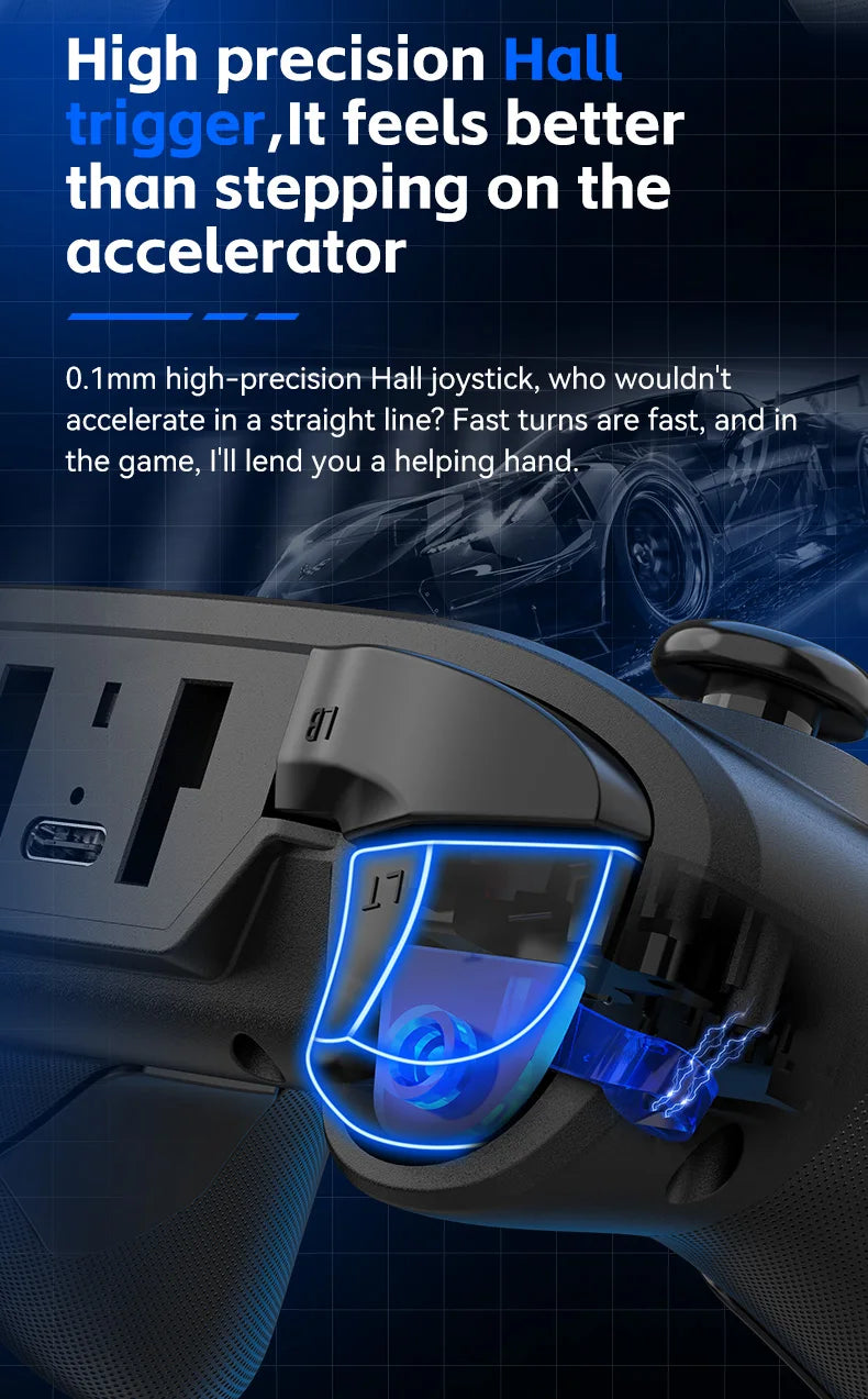 G6 wireless  mobile game controller with Hall trigger and Hall joystick supporting switch/pc/android/IOS