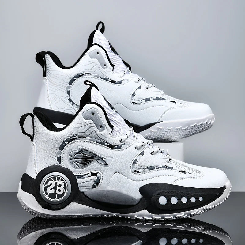 Men's Basketball Shoes Breathable Cushioning Non-Slip Wearable Runing Shoes Gym Training Athletic Basketball Sneakers for Women